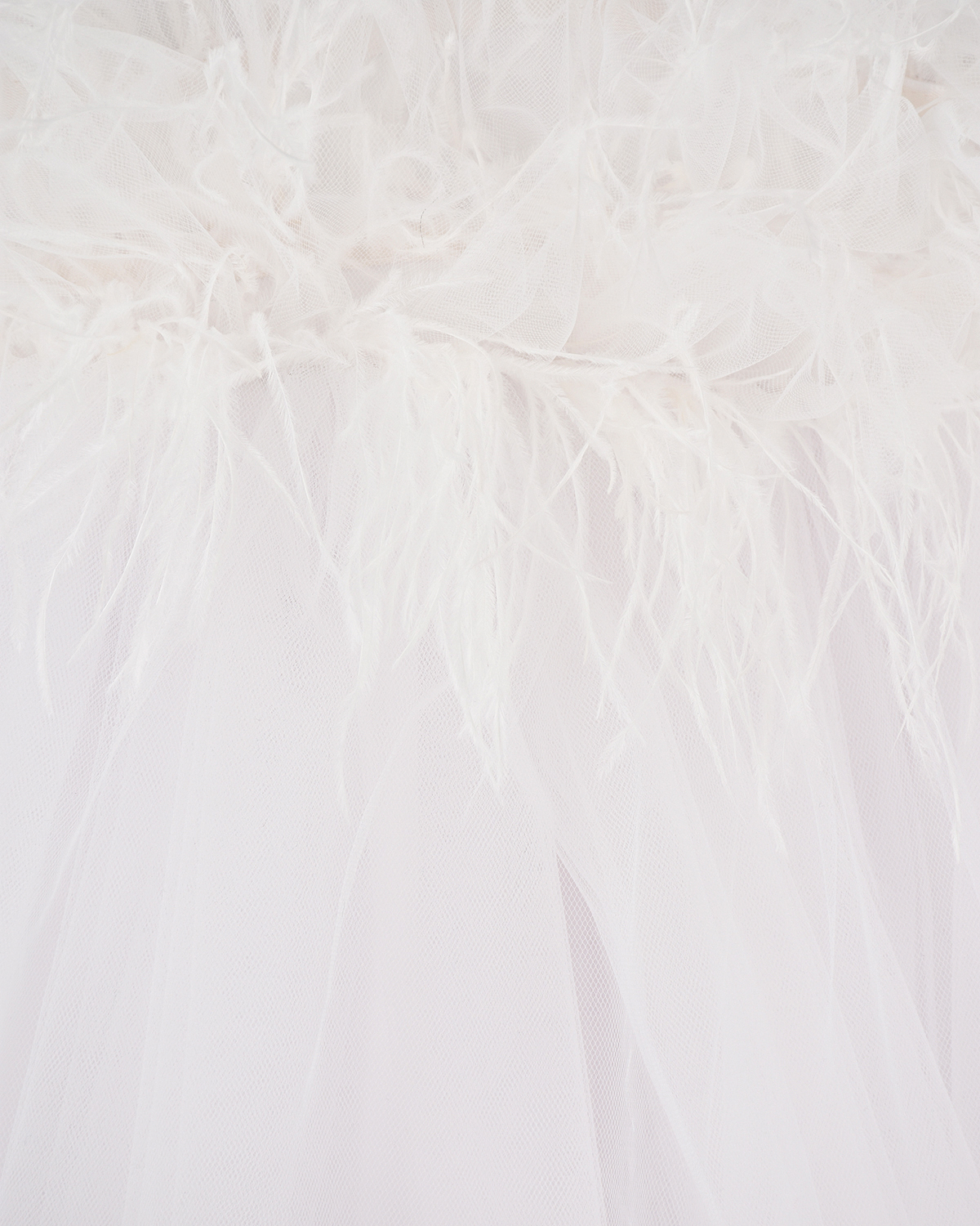 Платье с декором из перьев Zhanna&Anna детское, размер 128, цвет белый - фото 3