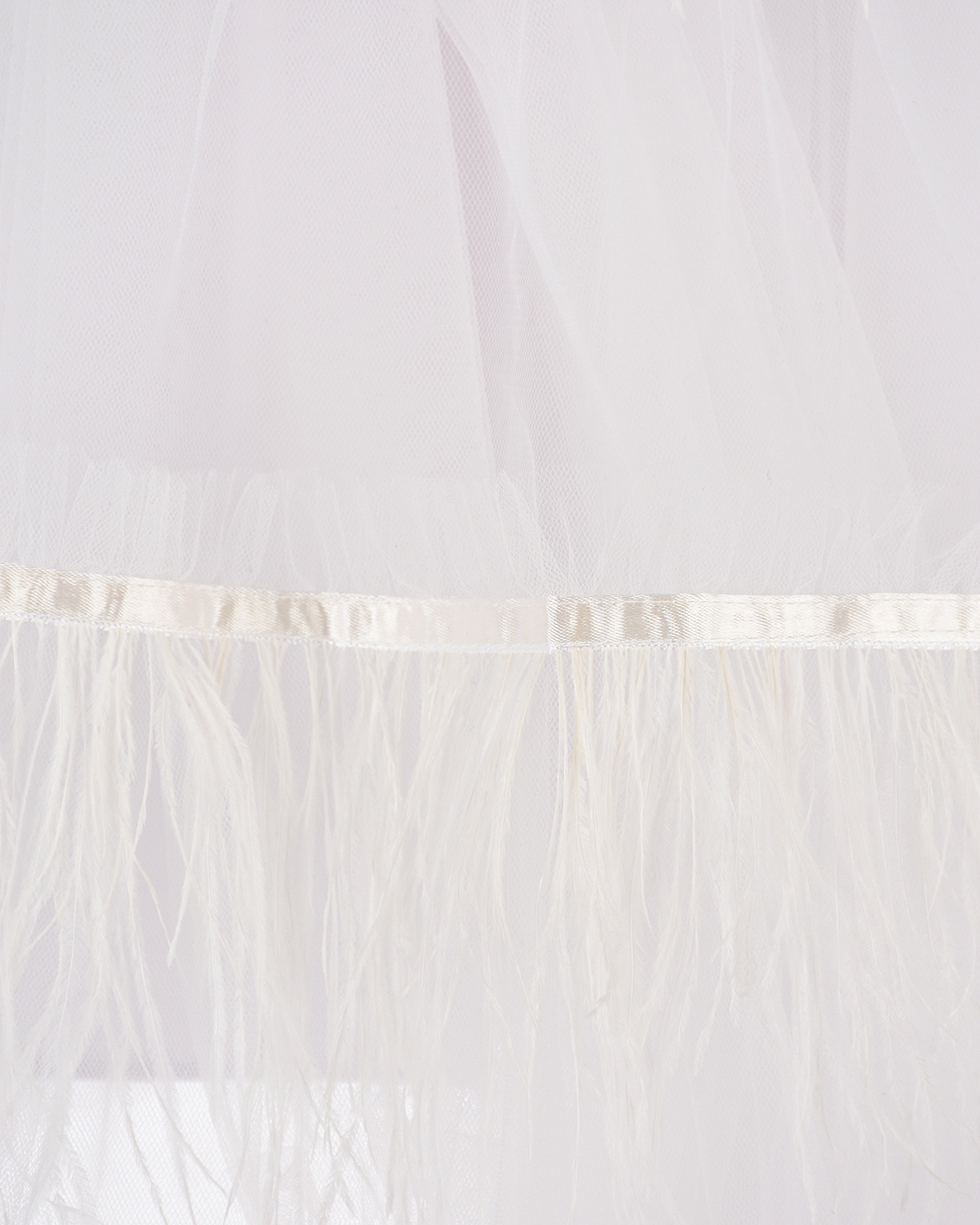 Платье с декором из перьев Zhanna&Anna детское, размер 128, цвет белый - фото 4