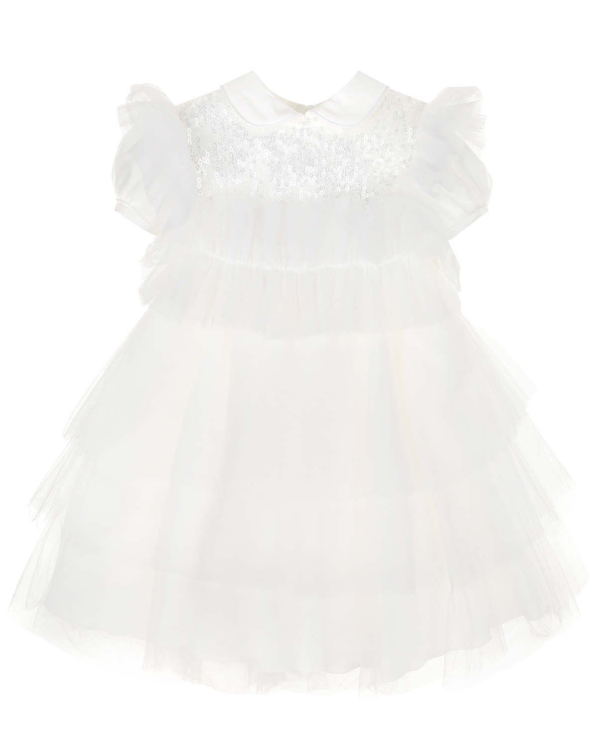 Белое платье с рюшами и пайетками Aletta детское