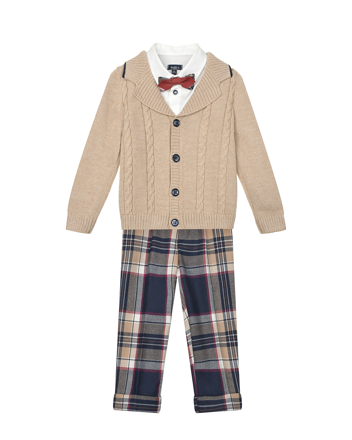 

Комплект: кардиган, рубашка, брюки и бабочка Baby A детский, Мультиколор, Комплект: кардиган, рубашка, брюки и бабочка Baby A детский