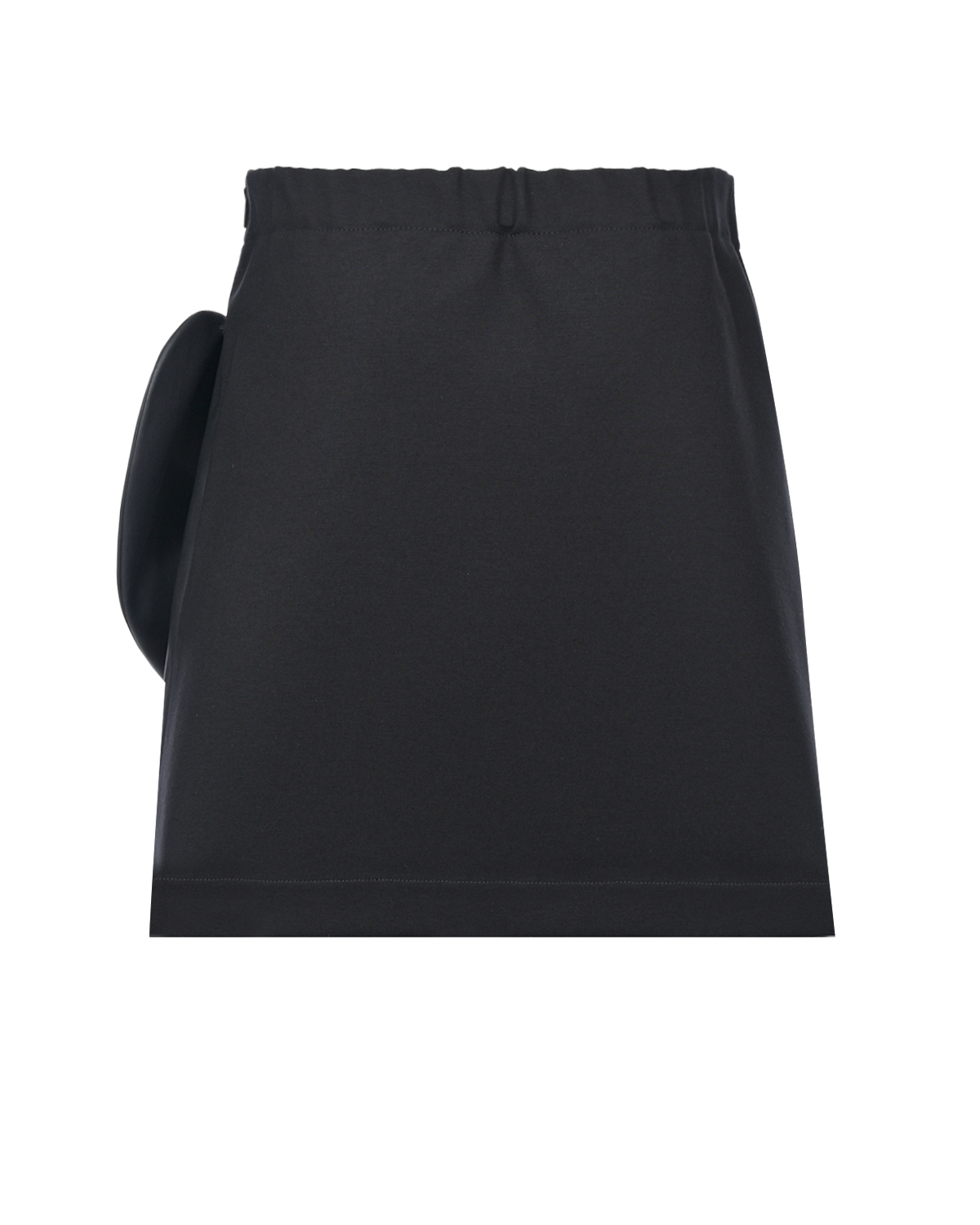 Черная юбка из эко-кожи с бантом Miss Blumarine детская, размер 140, цвет черный - фото 2