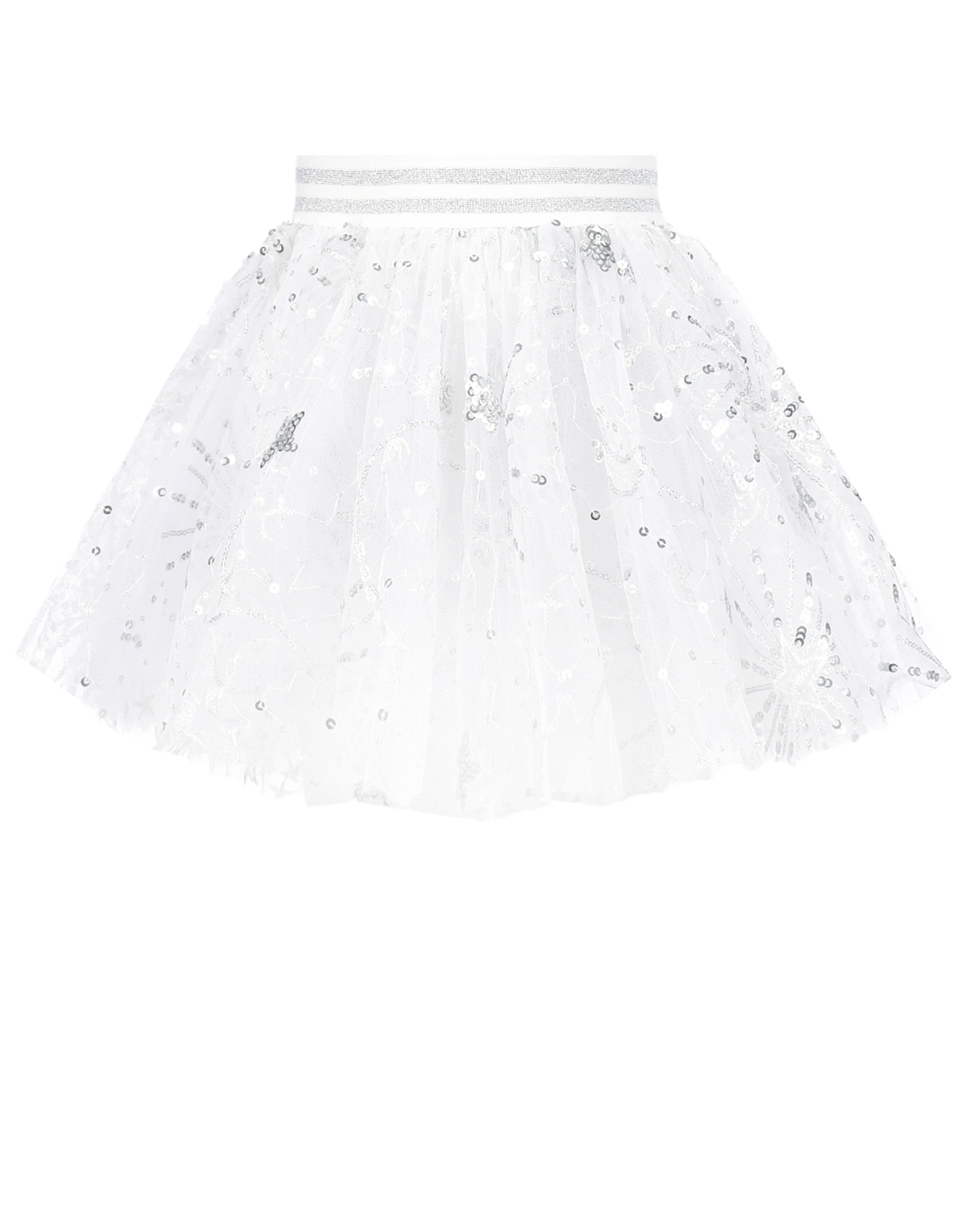 Белая юбка с вышивкой пайетками Dan Maralex детская, размер 104, цвет белый - фото 1