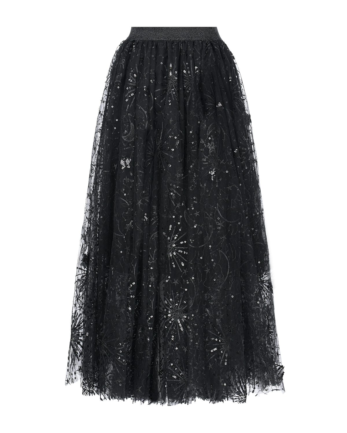 Черная юбка с пайетками Dan Maralex, размер 42, цвет черный - фото 2
