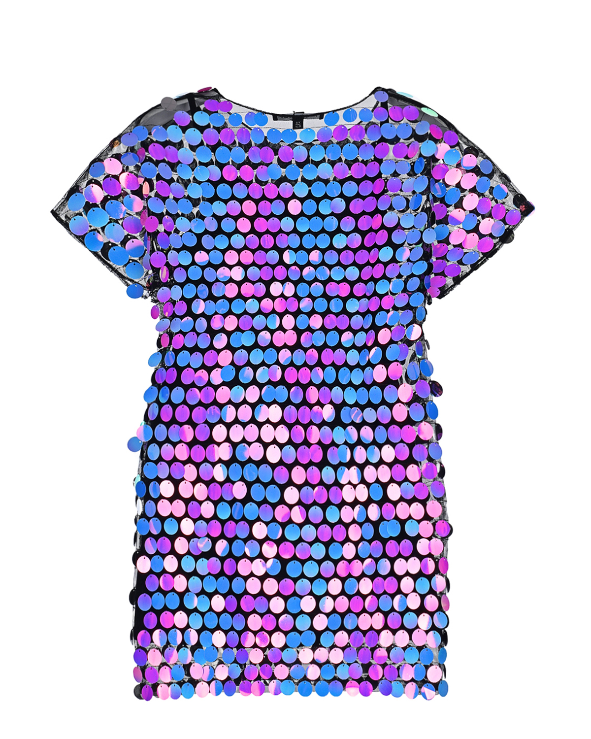 Платье-футболка с крупными пайетками Dan Maralex детское, размер 128, цвет мультиколор - фото 2