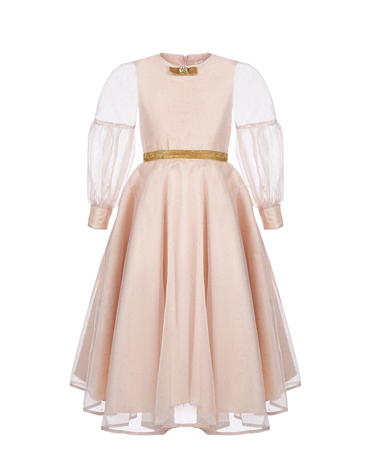 Пудровое платье с отделкой блестками Eirene детское, размер 116, цвет нет цвета - фото 1