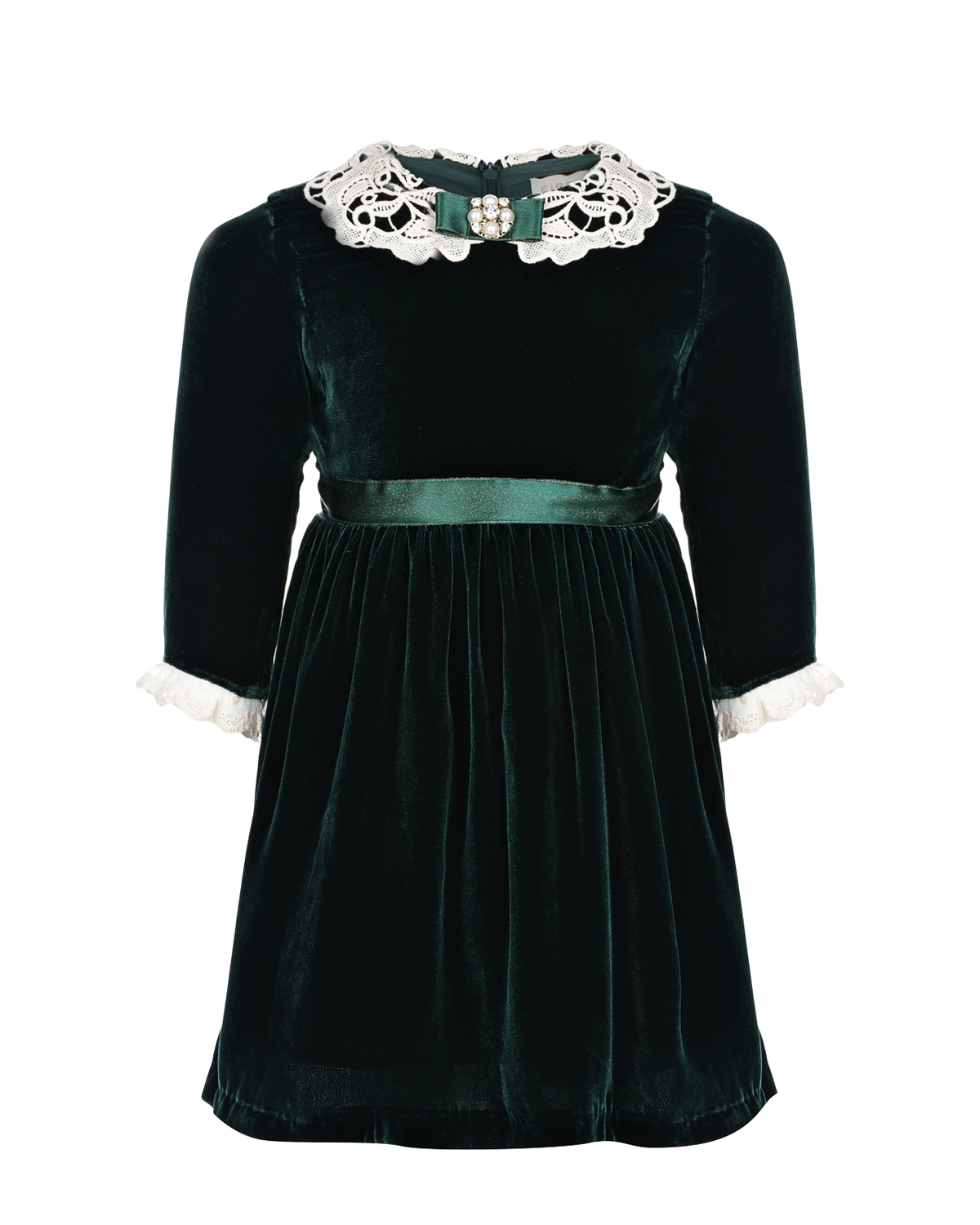 Бархатное платье темно-зеленого цвета Eirene детское