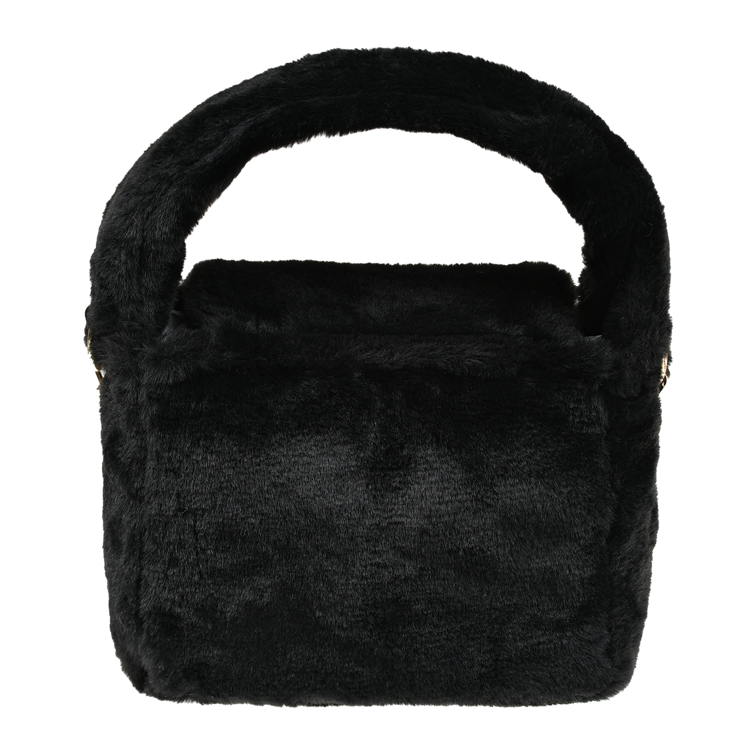 Черная сумка из эко-меха, 18x16x6 см Miss Blumarine детская, размер unica, цвет черный - фото 3