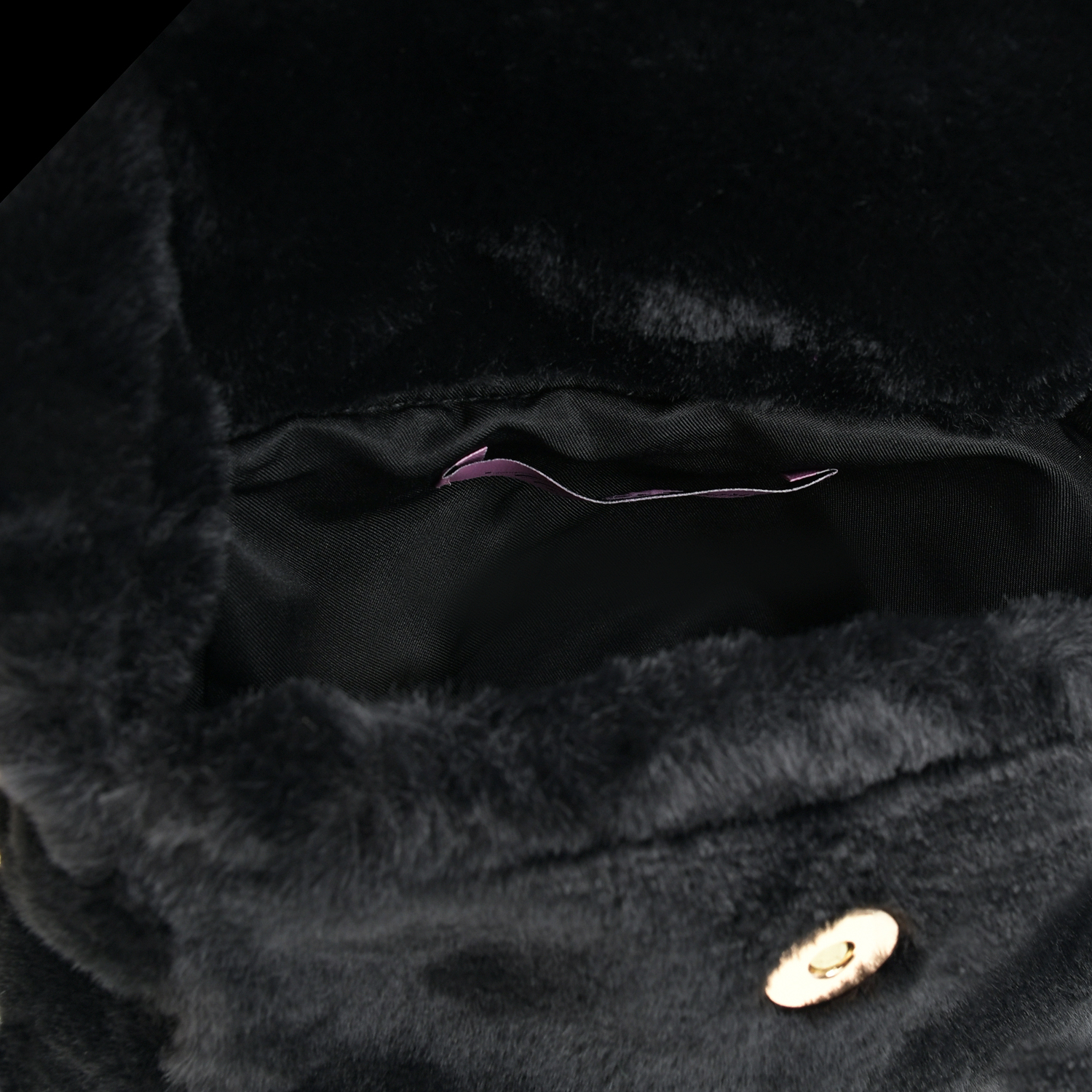 Черная сумка из эко-меха, 18x16x6 см Miss Blumarine детская, размер unica, цвет черный - фото 6