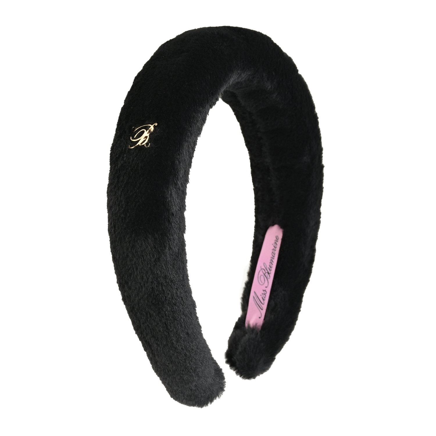 Черный ободок из эко-меха Miss Blumarine детский