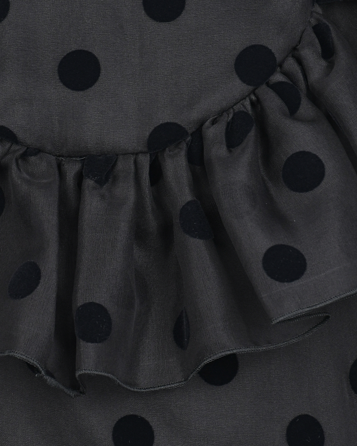 Черное шелковое платье в горошек Stella McCartney детское, размер 128, цвет черный - фото 3