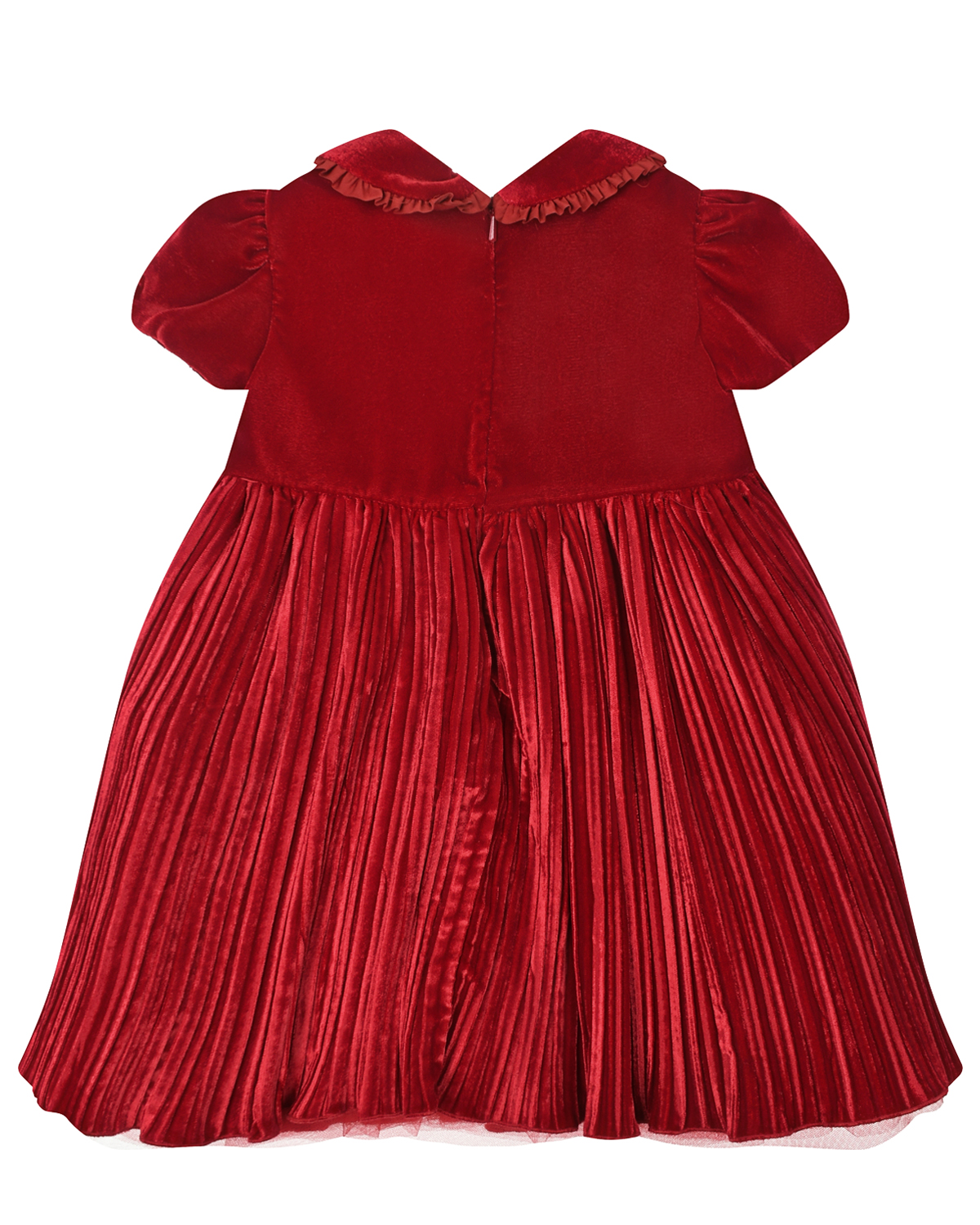Красное бархатное платье с бантом Monnalisa детское, размер 80, цвет красный - фото 2