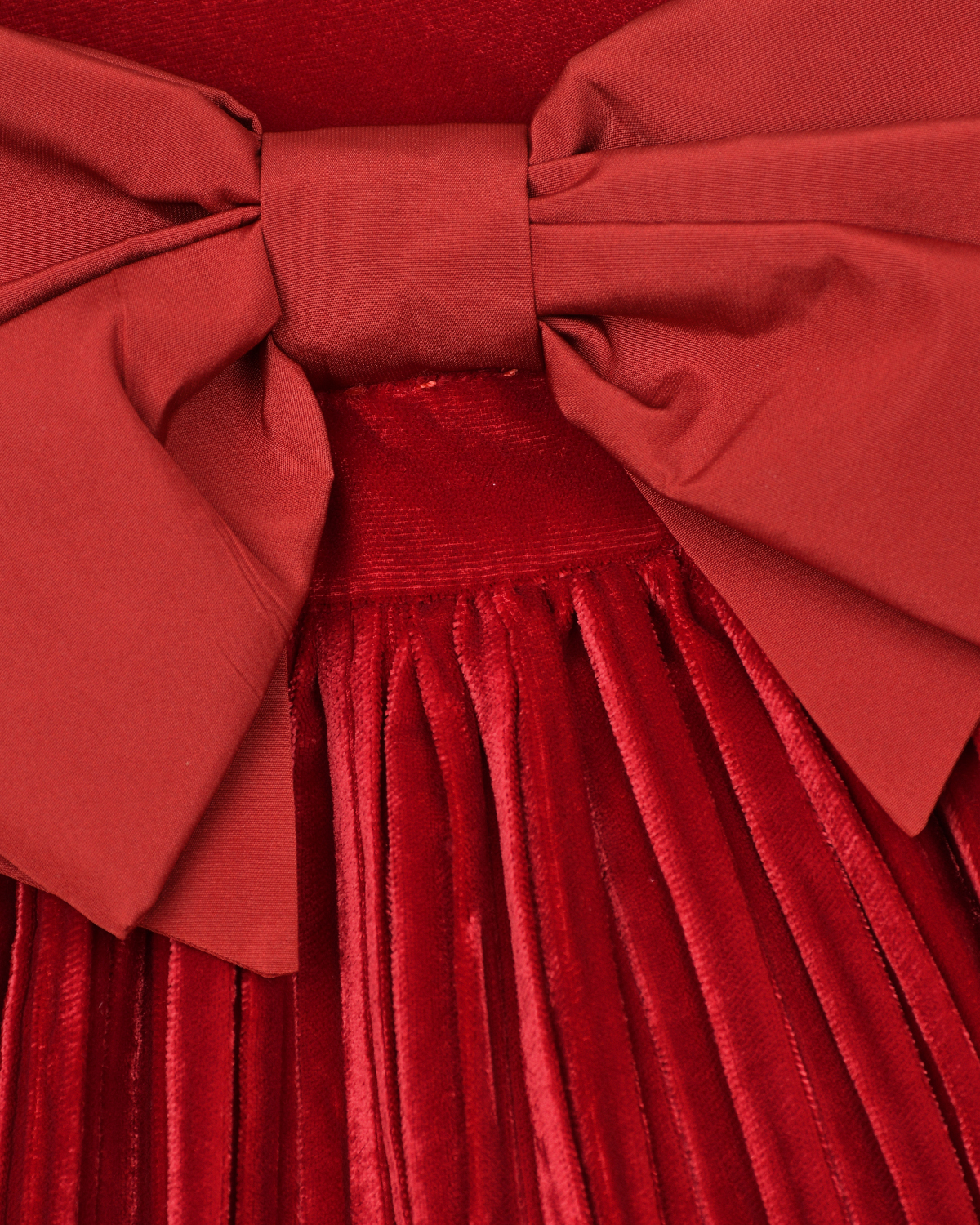 Красное бархатное платье с бантом Monnalisa детское, размер 80, цвет красный - фото 3