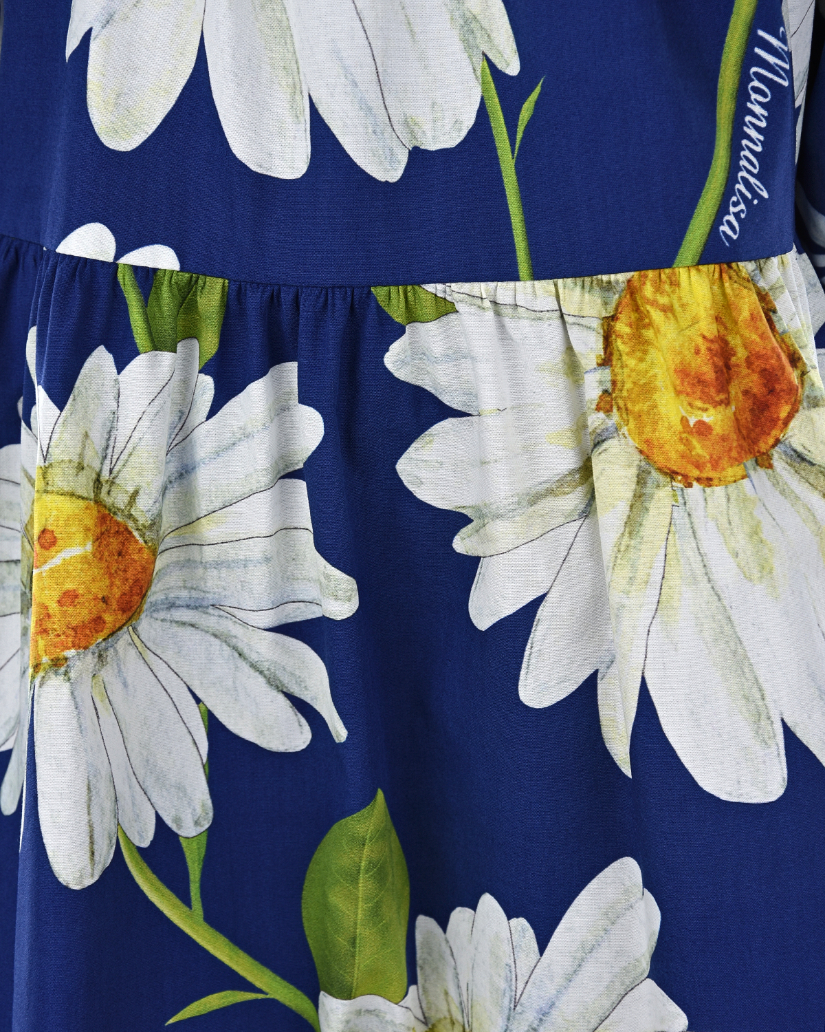 Платье с рукавом 3/4 из хлопка Monnalisa, размер 128, цвет синий Платье с рукавом 3/4 из хлопка Monnalisa - фото 5