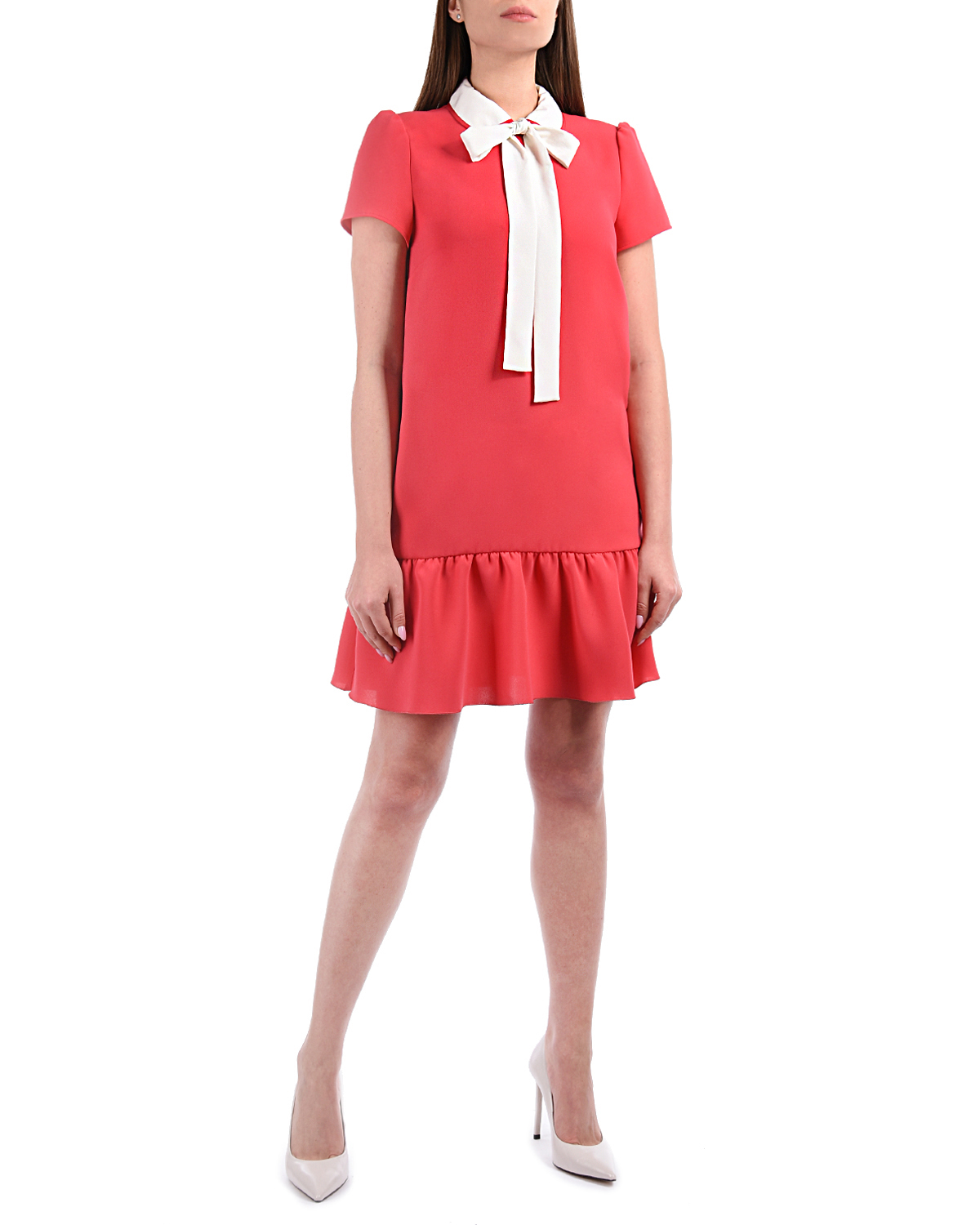 Платье с контрастной завязкой на вороте Red Valentino - фото 2
