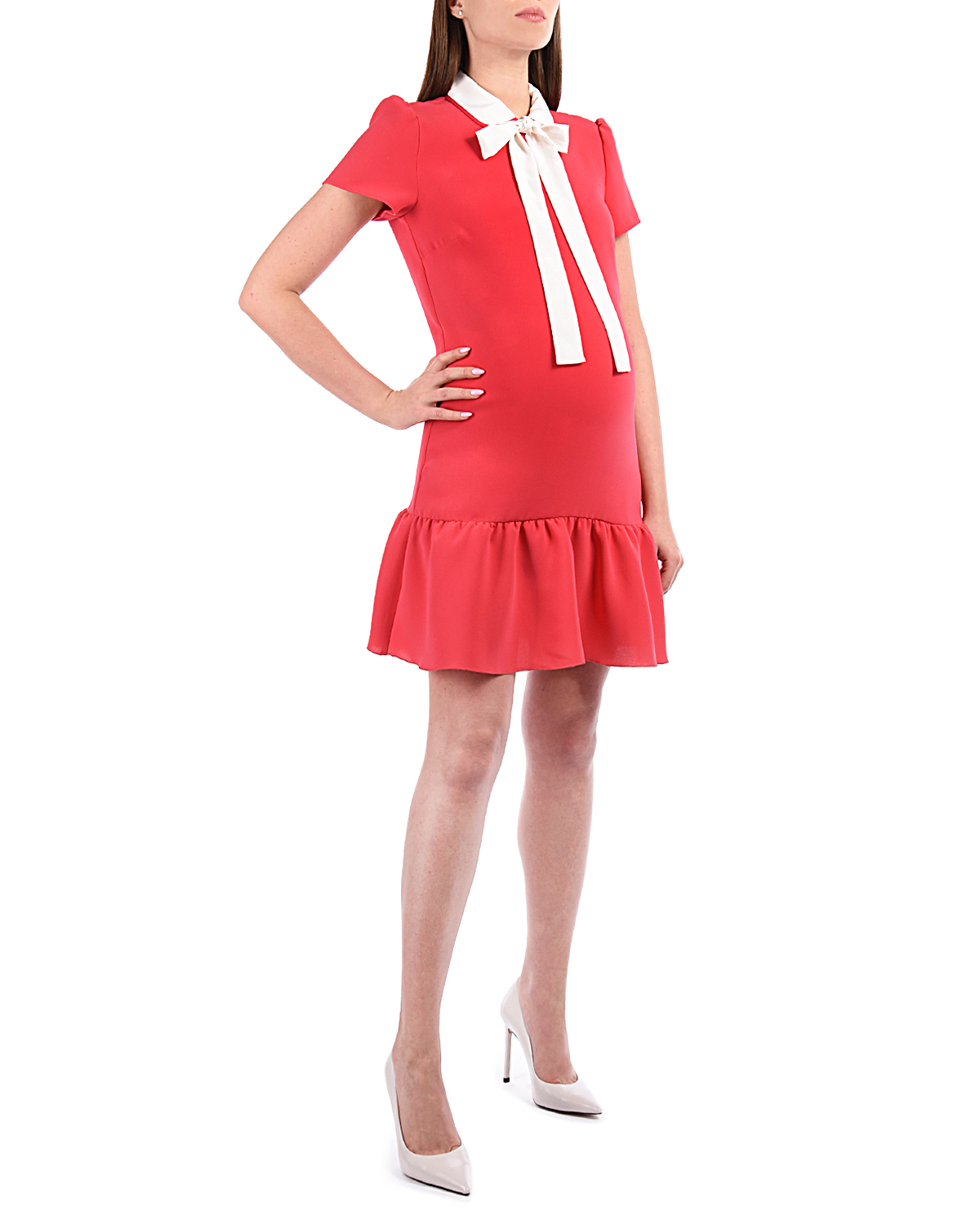 Платье с контрастной завязкой на вороте Red Valentino - фото 4