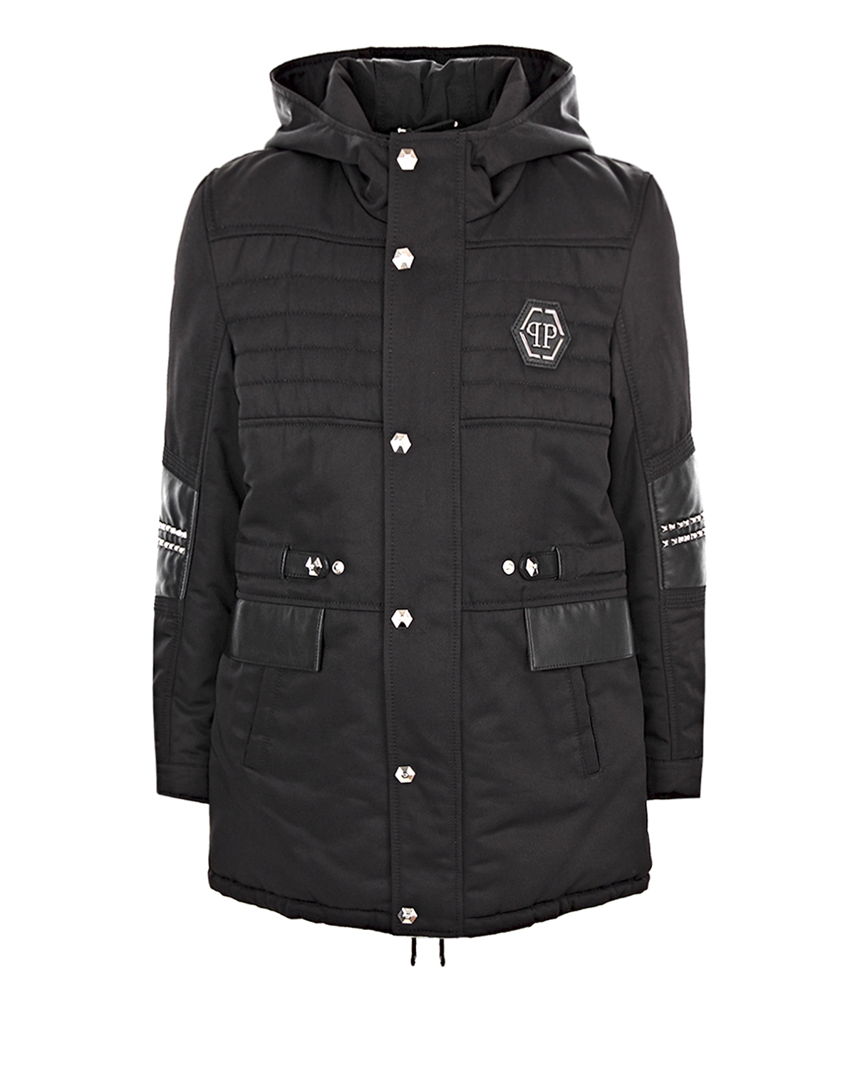 

Куртка-парка с декоративной отделкой Philipp Plein детская, Черный, Куртка-парка с декоративной отделкой Philipp Plein детская