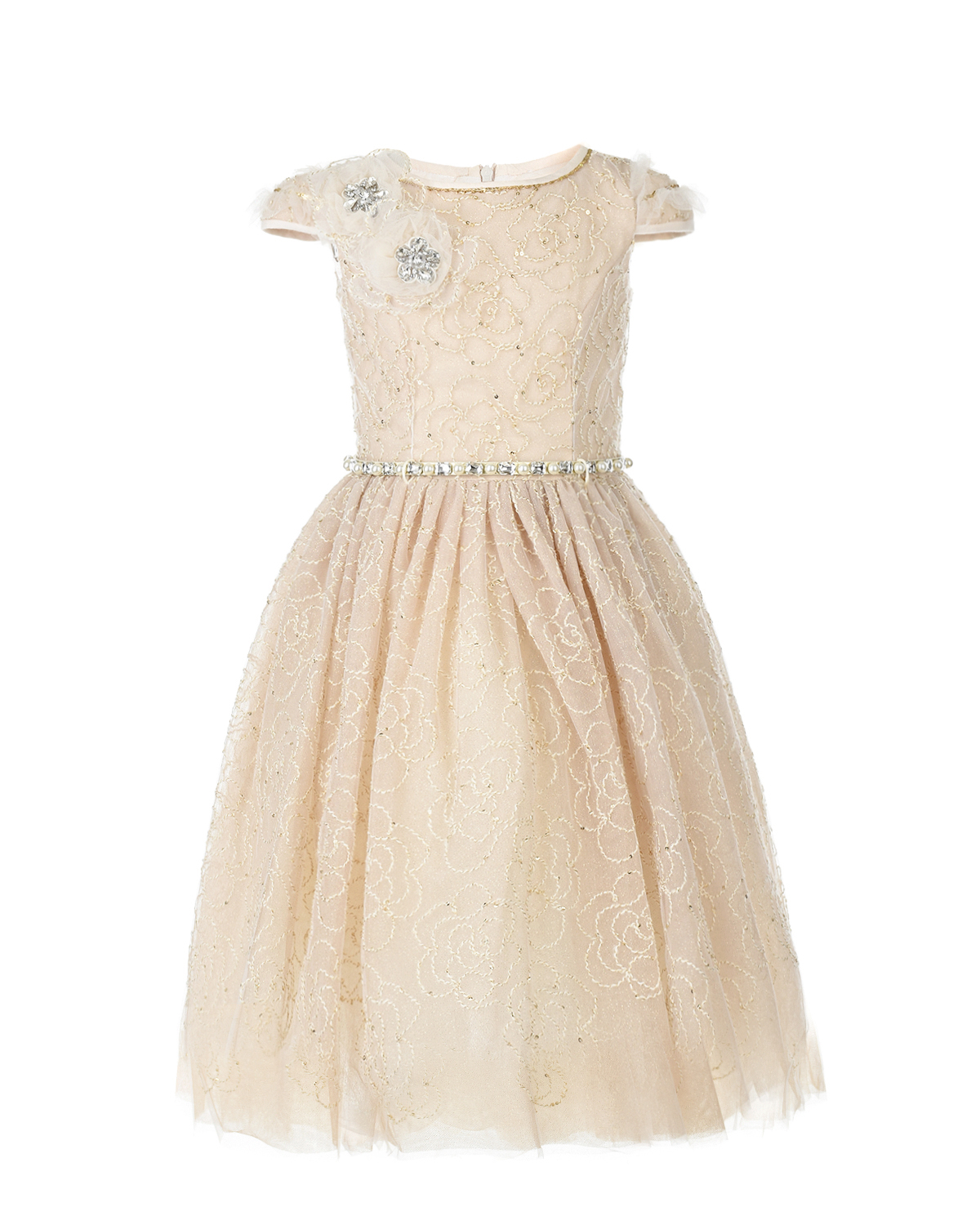 Приталенное платье с пышной юбкой Monnalisa детское - фото 1