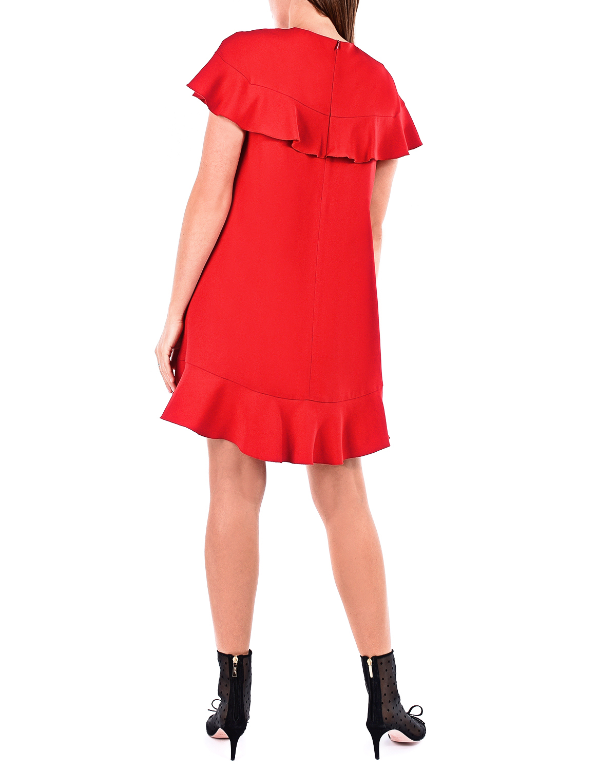 Красное платье с оборкой Red Valentino - фото 4
