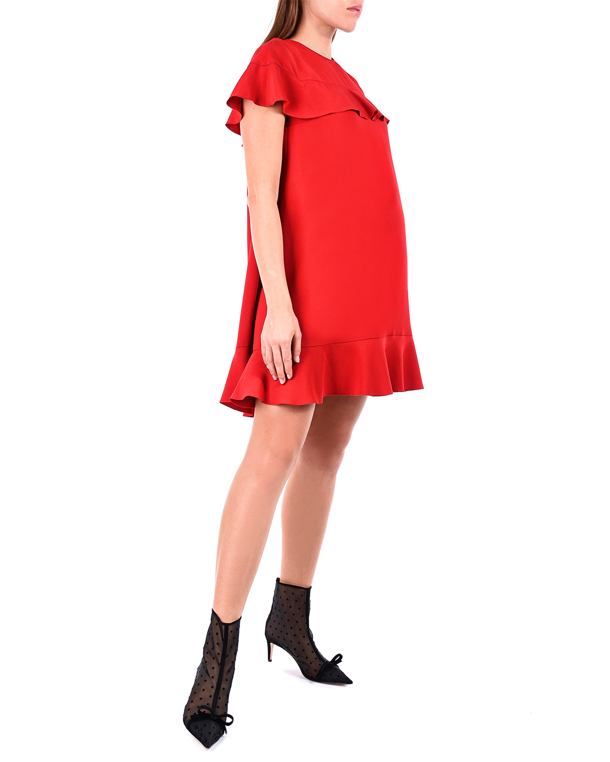 Красное платье с оборкой Red Valentino - фото 5