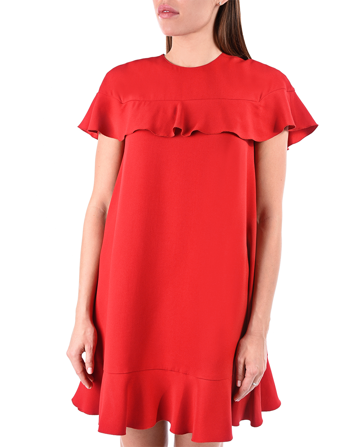 Красное платье с оборкой Red Valentino - фото 8