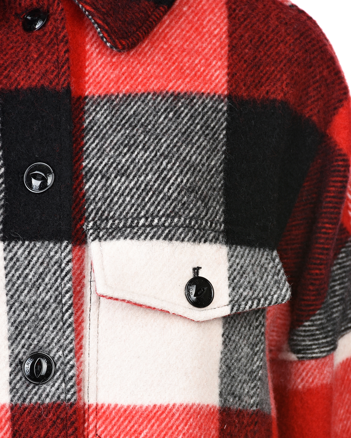 Укороченное пальто в клетку Woolrich, размер 38, цвет красный - фото 7