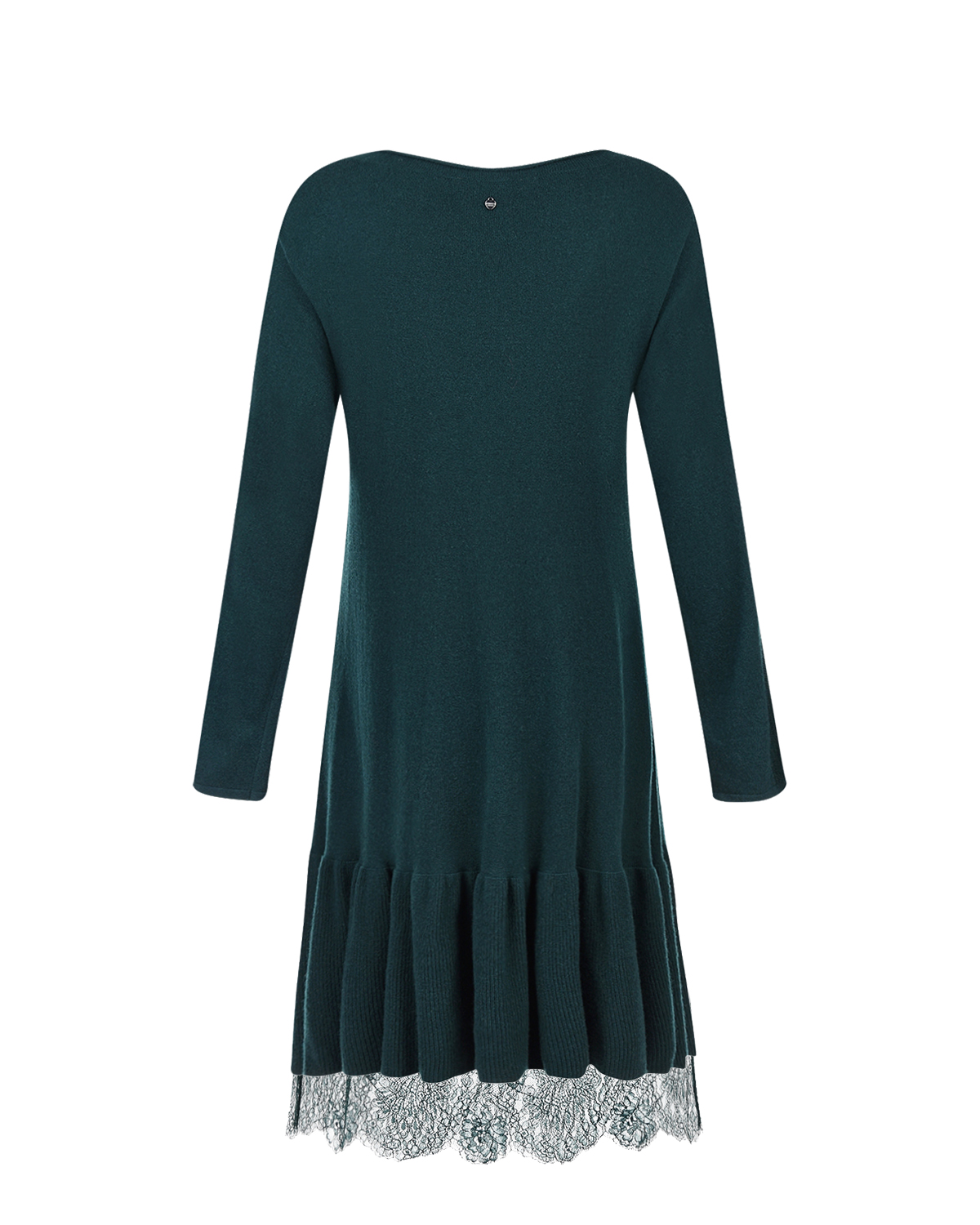 Зеленое трикотажное платье с воланом TWINSET - фото 5
