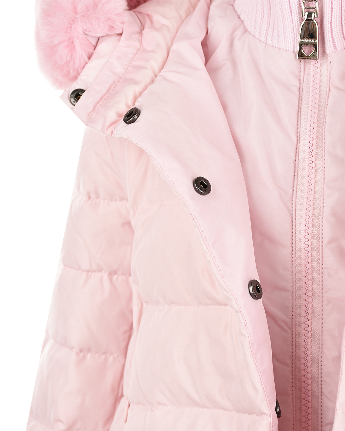 Розовое пальто с оделкой из эко-меха Monnalisa детское - фото 6