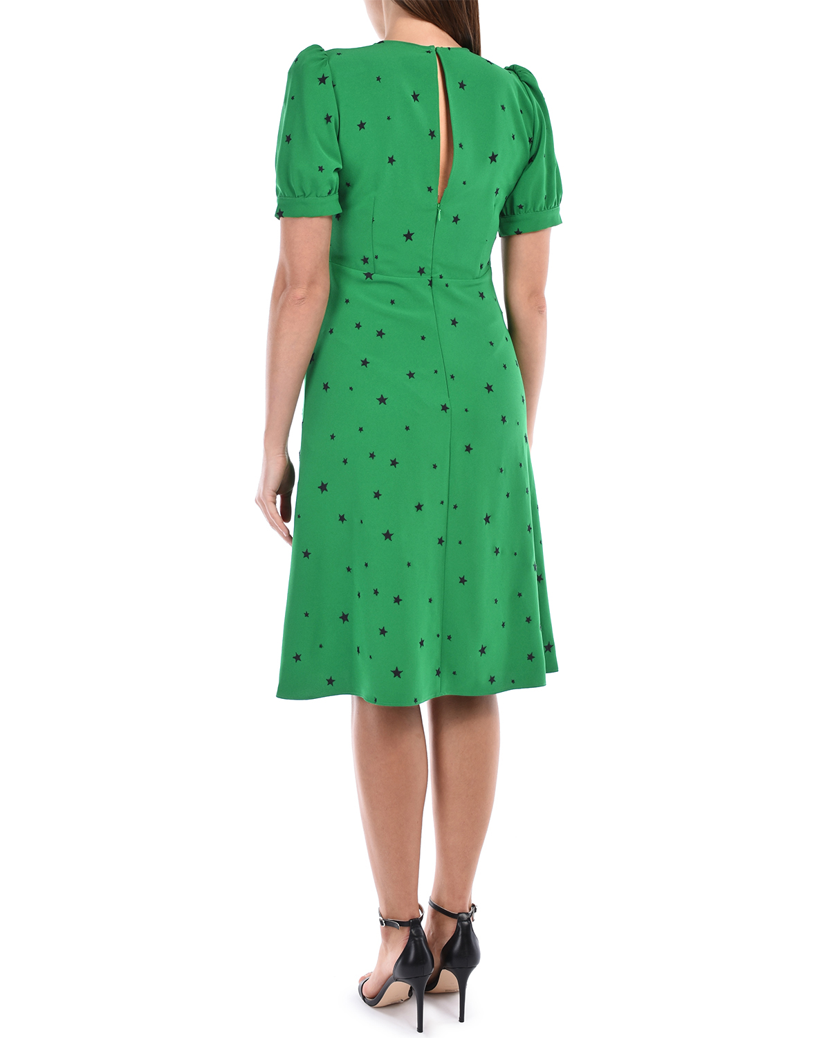 Зеленое платье с принтом "звезды" Parosh - фото 3