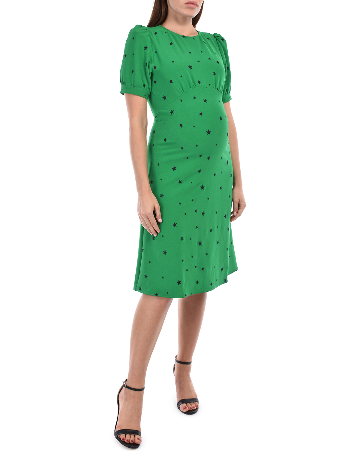 Зеленое платье с принтом "звезды" Parosh - фото 4