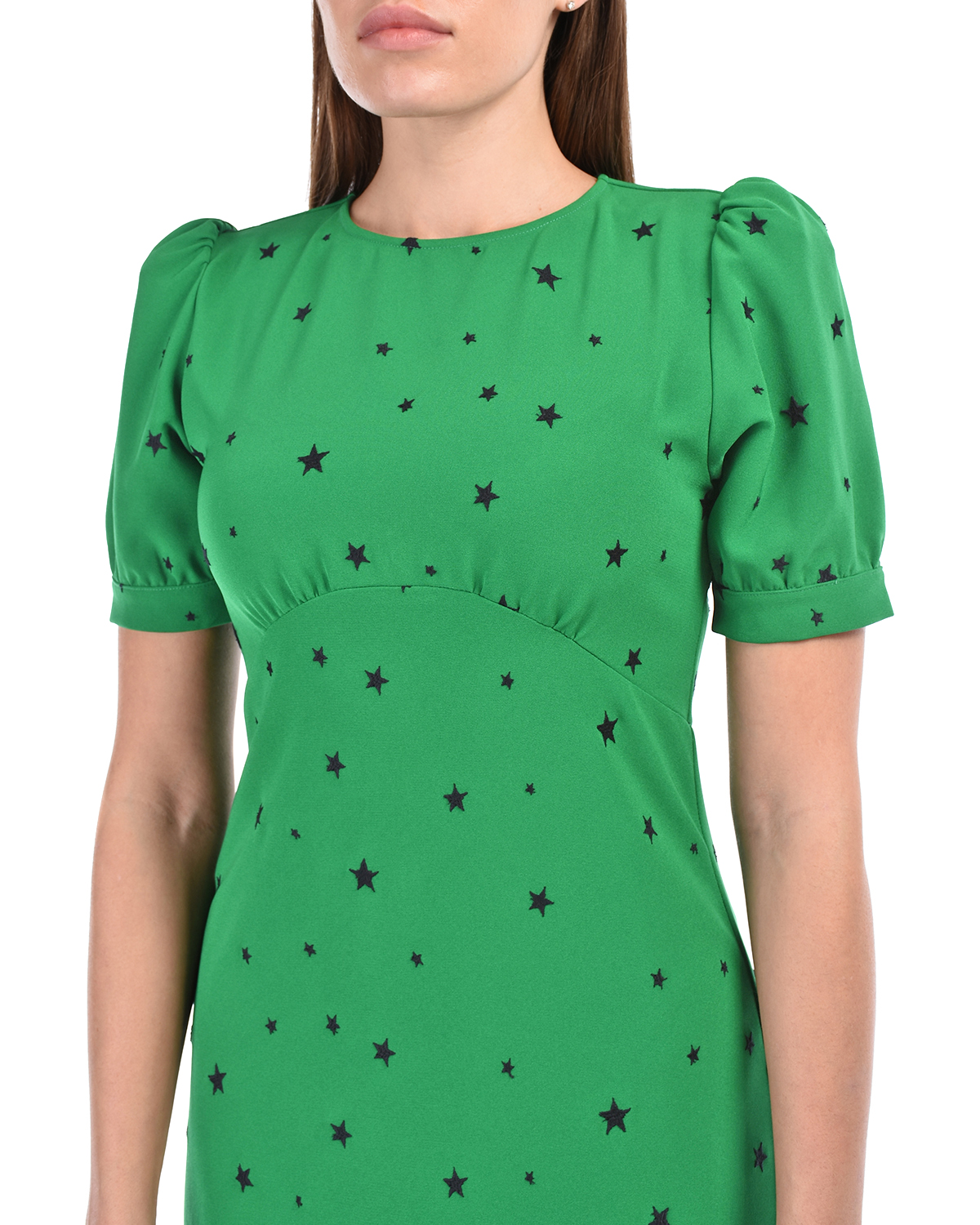 Зеленое платье с принтом "звезды" Parosh - фото 6