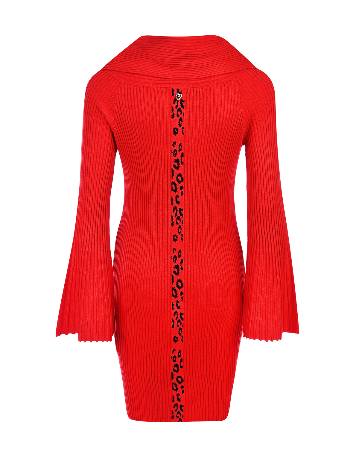 Красное трикотажное платье с рукавами клёш TWINSET - фото 5