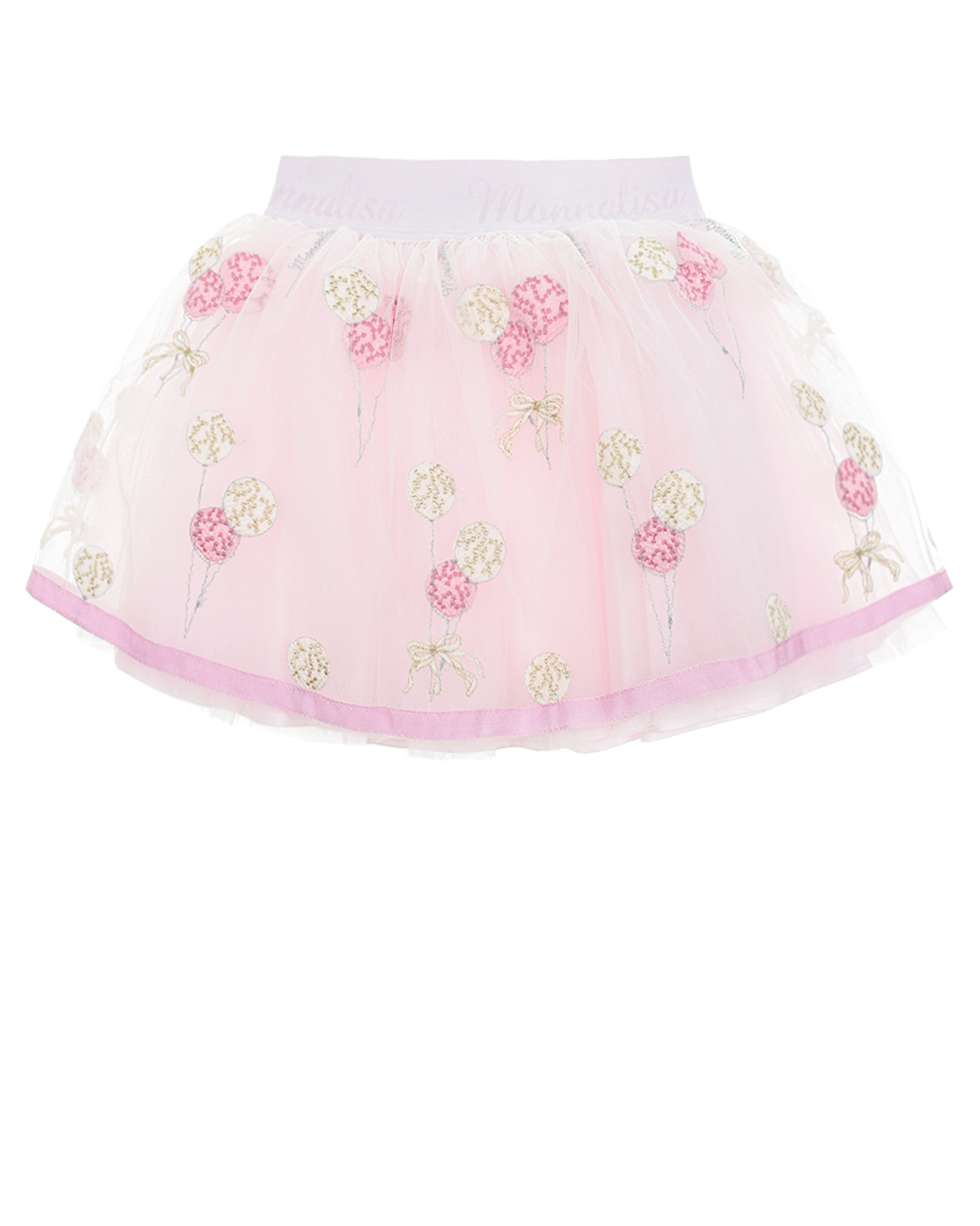 Розовая юбка с вышивками Monnalisa детская