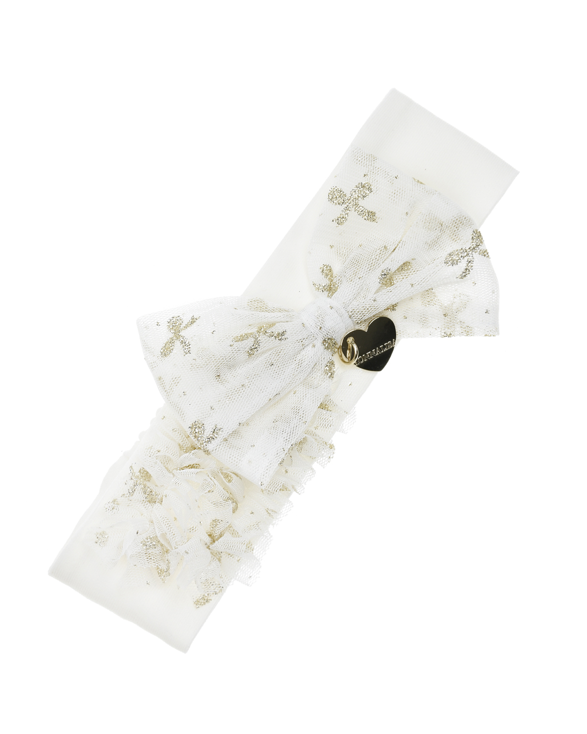 Белая повязка с бантом Monnalisa детская, размер XS, цвет белый