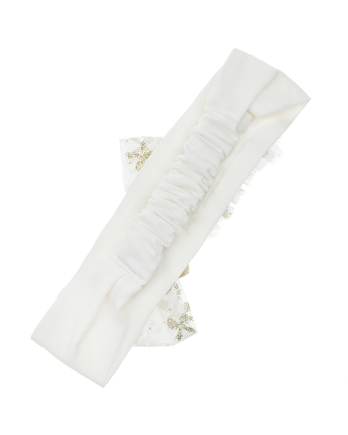 Белая повязка с бантом Monnalisa детская, размер XS, цвет белый - фото 2