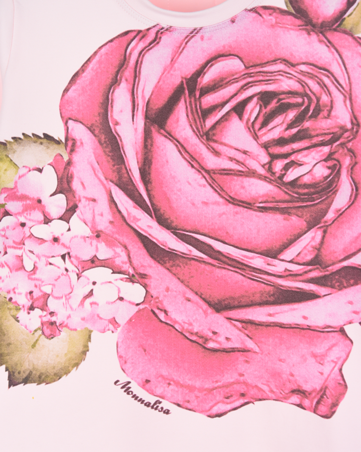 Толстовка их хлопка с принтом "Роза" Monnalisa детская, размер 104, цвет розовый - фото 3