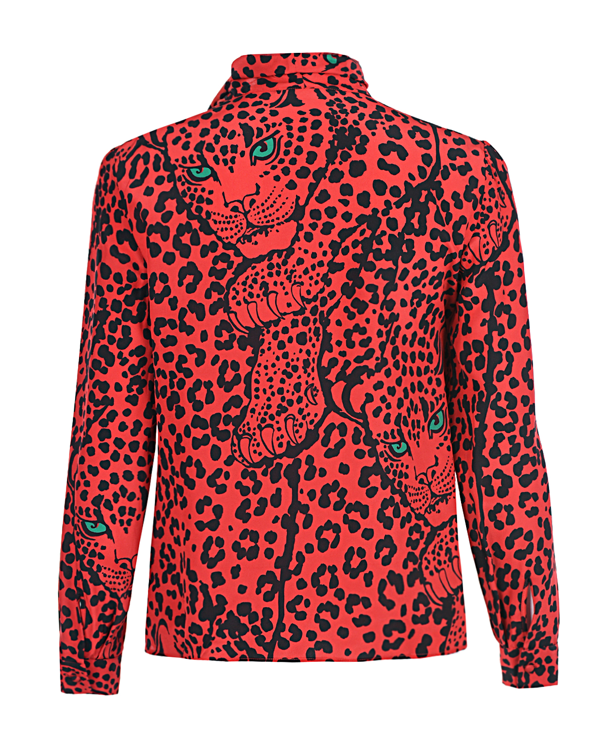 Красная блуза с леопардовым принтом Red Valentino, размер 42, цвет красный - фото 5