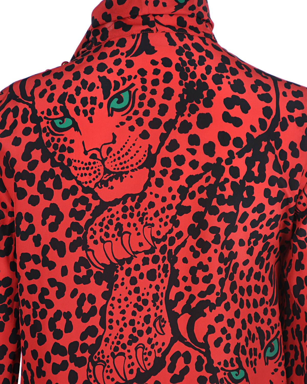 Красная блуза с леопардовым принтом Red Valentino, размер 42, цвет красный - фото 7
