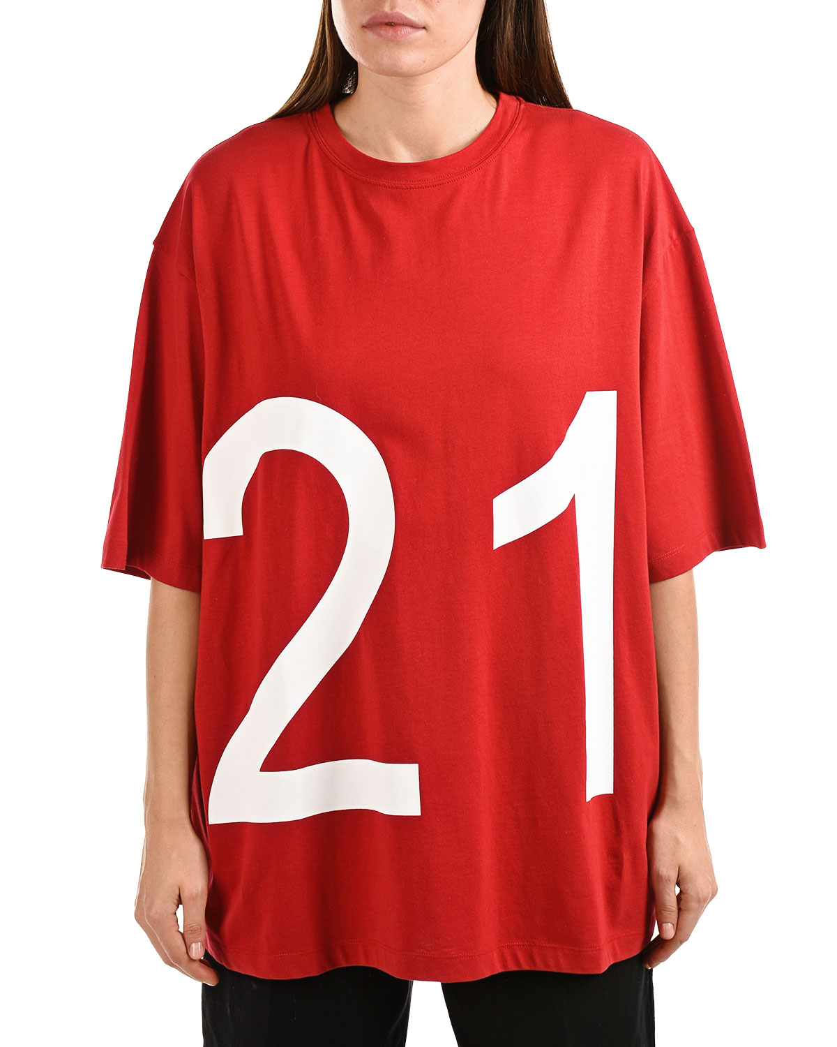 Красная футболка с логотипом No. 21, размер 40, цвет красный - фото 8
