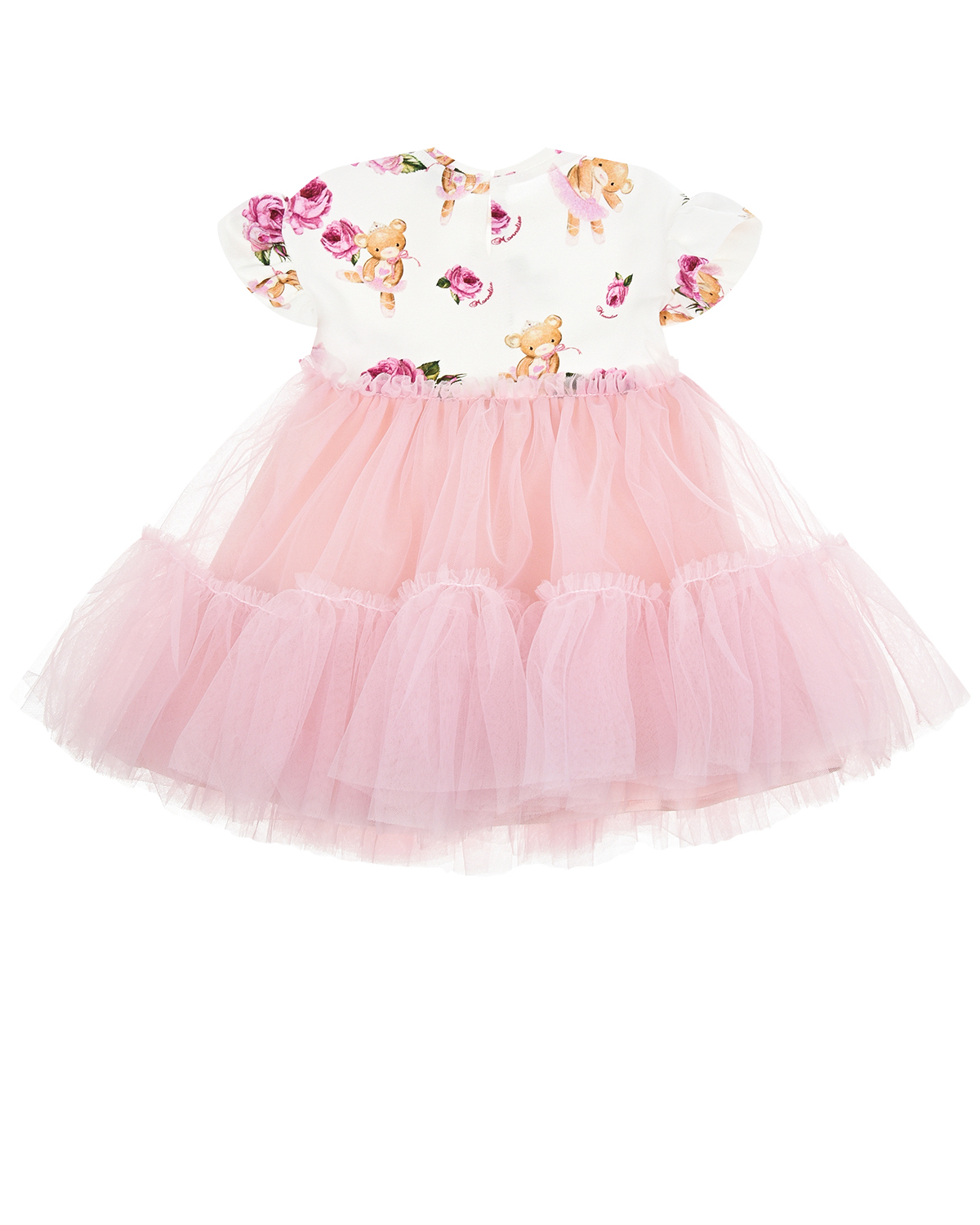 Платье с пышной розовой юбкой Monnalisa детское, размер 80, цвет мультиколор - фото 2