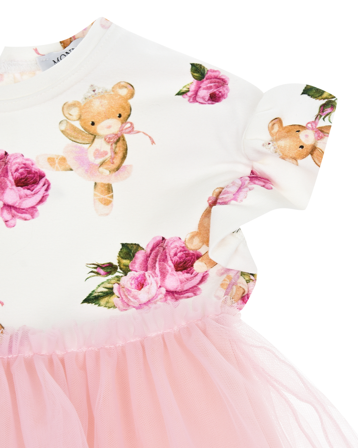 Платье с пышной розовой юбкой Monnalisa детское, размер 80, цвет мультиколор - фото 3