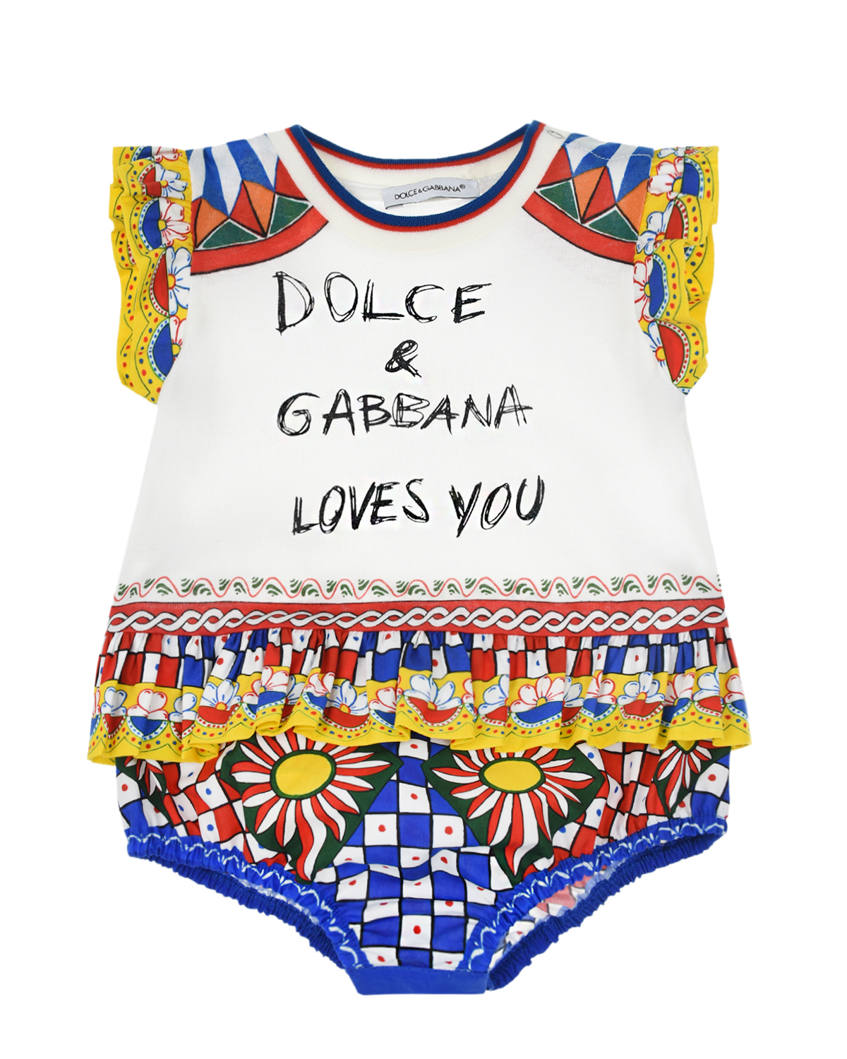 Поплиновый песочник с принтом "carretto" Dolce&Gabbana детский