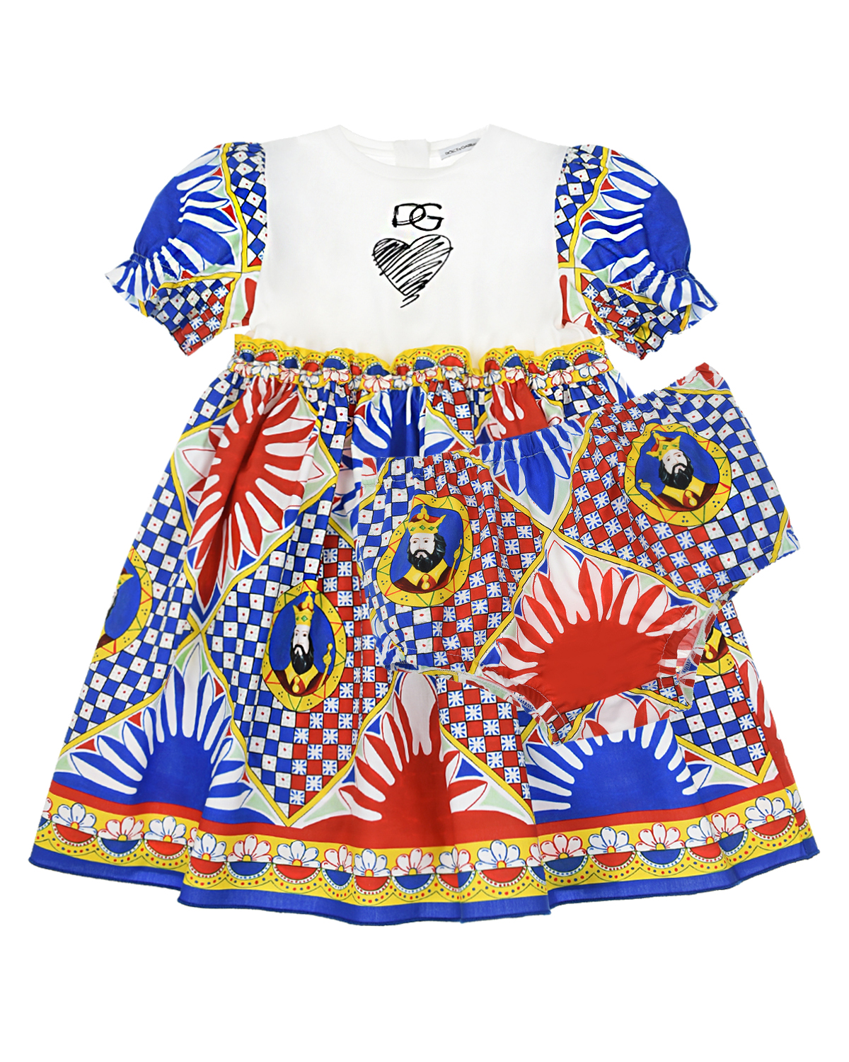 Платье с принтом "carretto" Dolce&Gabbana детское, размер 86, цвет мультиколор - фото 1