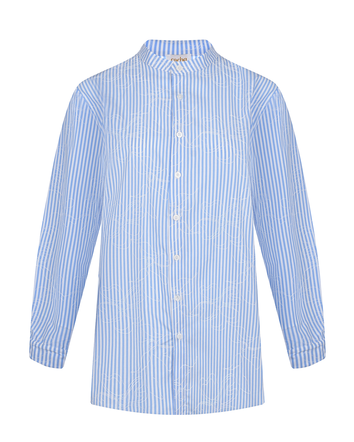 Голубая рубашка в полоску для беременных Cache Coeur, размер 40, цвет голубой