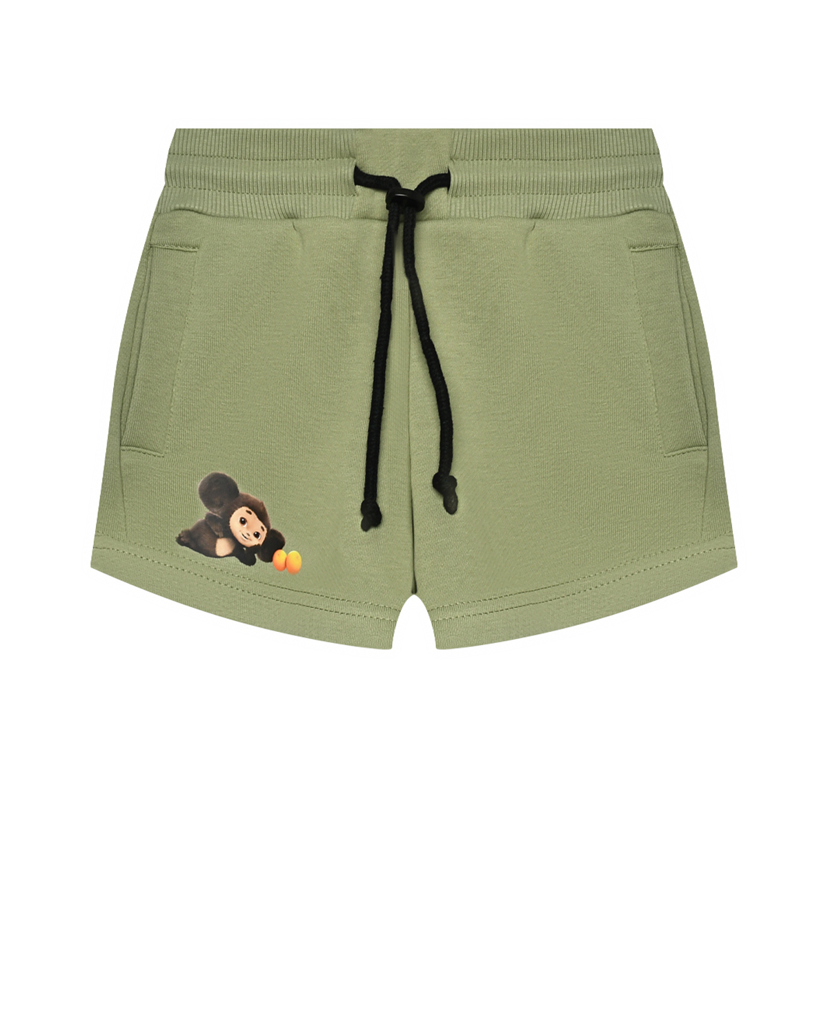 Шорты на резинке с Чебурашкой на штанине, зеленые Dan Maralex детские, размер 92, цвет нет цвета