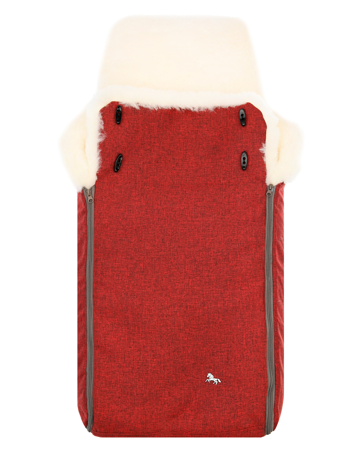 Красный конверт в коляску "Premium Welss", натуральная овчина Hesba