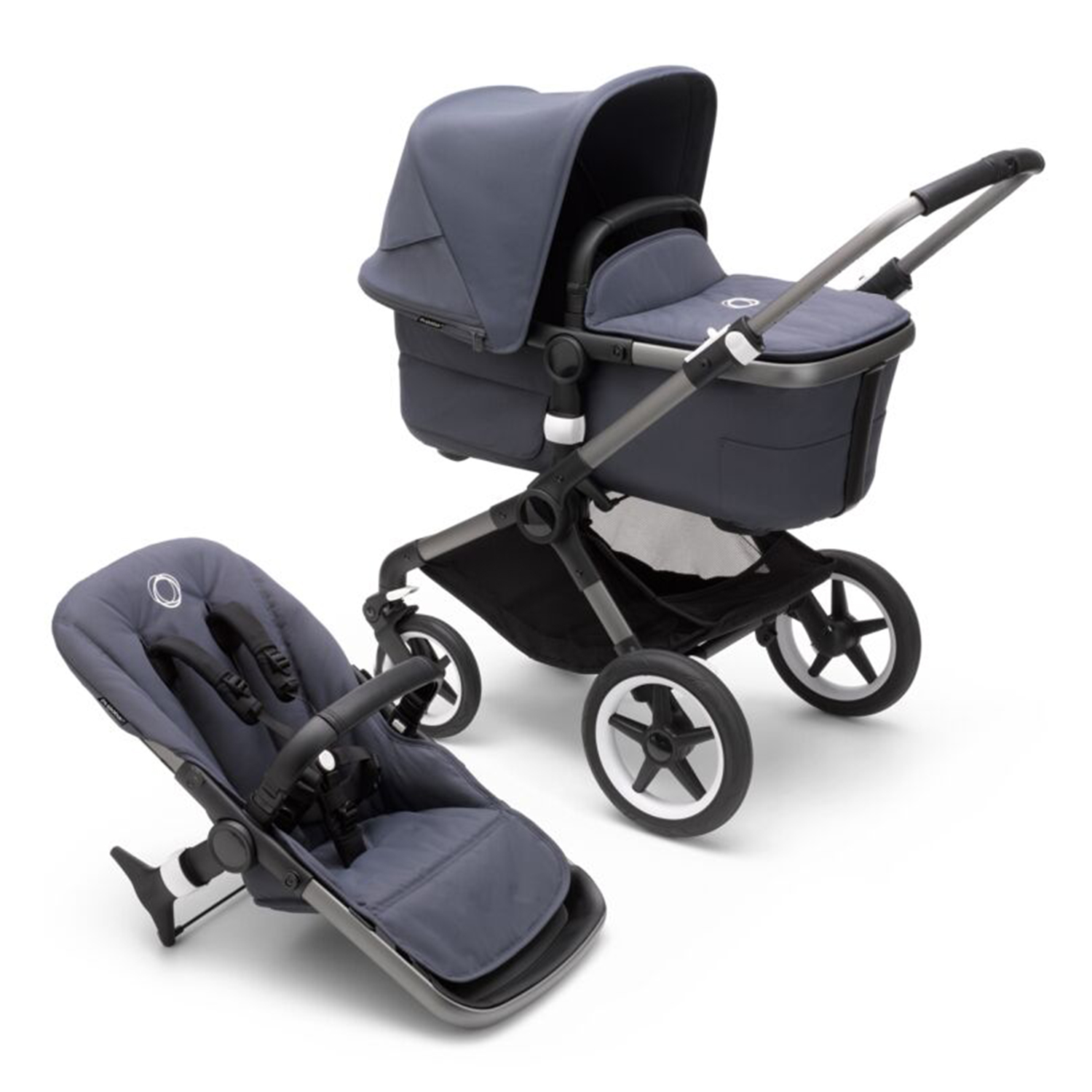 Коляска 2 в1 Fox3 Complete GRAPHITE/STORMY BLUE-STORMY BLUE Bugaboo коляска 2 в 1 bugaboo fox 5 graphite grey grey