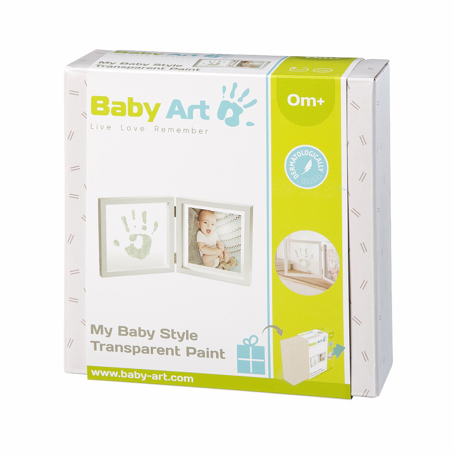 Рамка двойная, прозрачная "Baby Style" с отпечатком краской Baby Art детская, цвет нет цвета