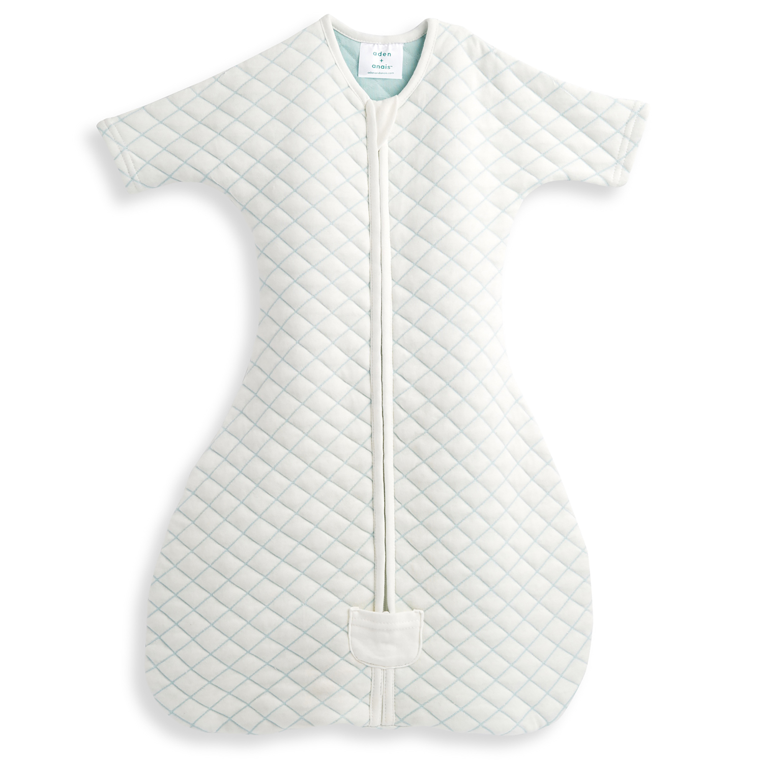 Спальный комбинезон snug fit sleeved cream/mint Aden & Anais детский