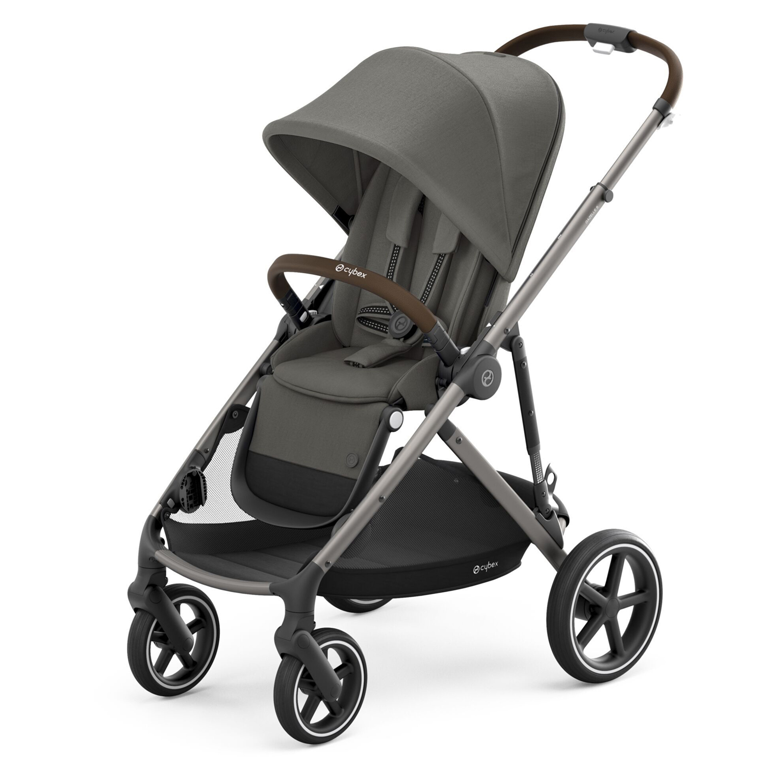 Коляска прогулочная Gazelle S TPE Soho Grey с корзиной и дождевиком CYBEX