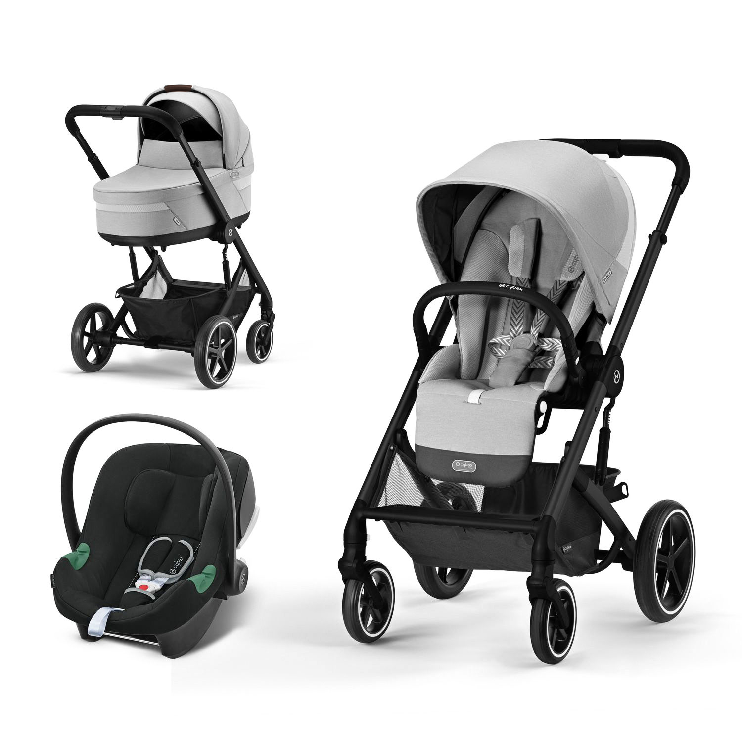 Коляска Balios S Lux BLK 3 в 1 цвет Lava Grey, в комплекте со спальным блоком CYBEX ремень безопасности пятиточечный универсальный в коляску стульчик для кормления автокресло детское